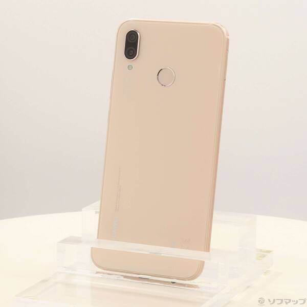 【中古】HUAWEI(毛革通い路) HUAWEI P20 lite 64GB 櫻サクラ色 HWV32 au鍵を掛ける取りけすSIM無償性 【368-ud】