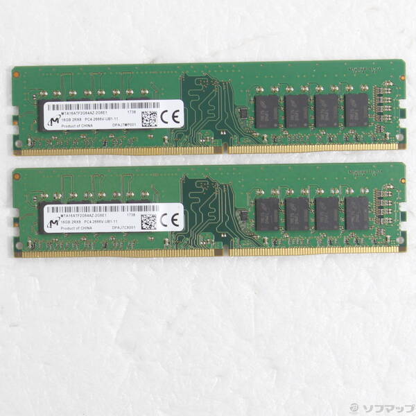 【中古】288P パソコン4-21300 DDR4-2666 32GB 16GB×2枚組 【344-ud】