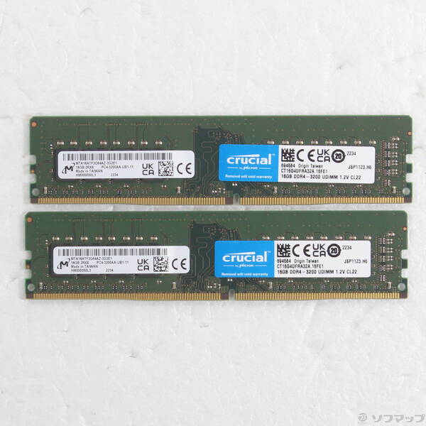 【中古】Crucial CT2K16G4DFRA32A 32GB 16GB×2枚組 【344-ud】