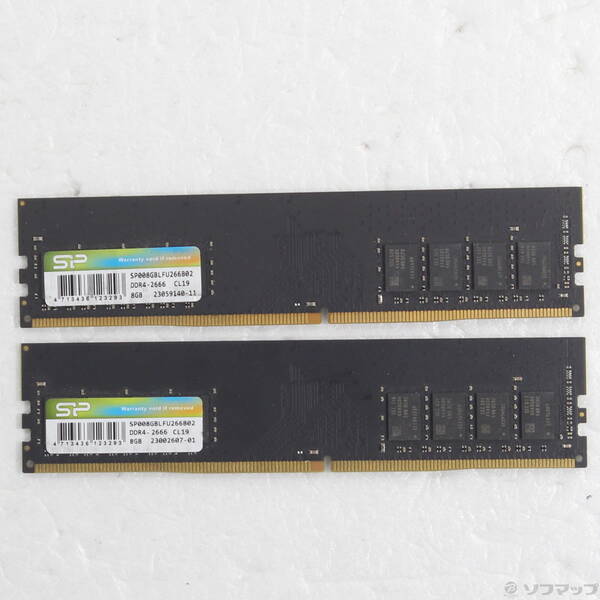 【中古】Silicon Power(ケイ素樹脂力強さ) ケイ素樹脂力強さ パソコン4-21300 UDIMM 8GB×2 DDR4 2666 【344-ud】