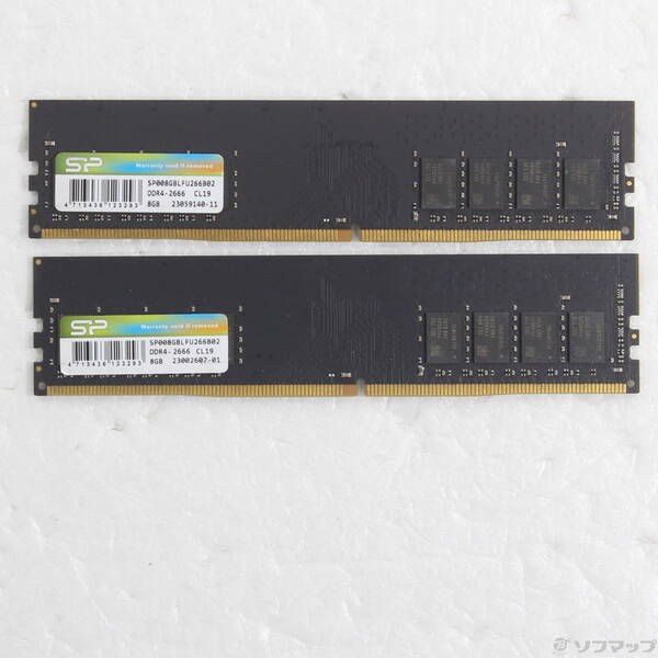 【中古】Silicon Power(ケイ素樹脂力強さ) ケイ素樹脂力強さ パソコン4-21300 UDIMM 8GB×2 DDR4 2666 【344-ud】
