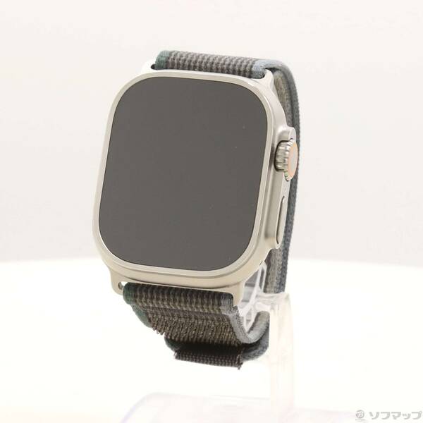 【中古】Apple(アップル) Apple Watch Ultra 2 GPS + Cellular 49粍 チタニウム入れもの 青色／ブラックトレイルループ 【344-ud】