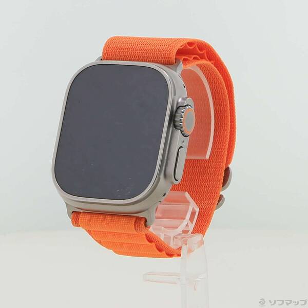 【中古】Apple(アップル) Apple Watch Ultra GPS + Cellular 49粍 チタニウム容れもの オレンジアルパインループ 【344-ud】