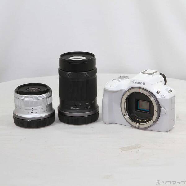 【中古】Canon(キヤノン) EOS R50 ダブルズームキット 白いこと 【198-ud】