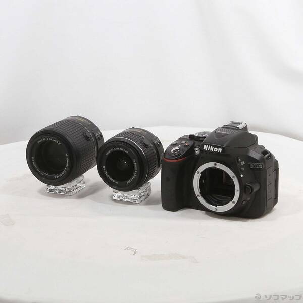 【中古】Nikon(ニコン) NIKON D5300 ダブルズームキット2 黒いこと (2416万絵素／SDXC) 【349-ud】