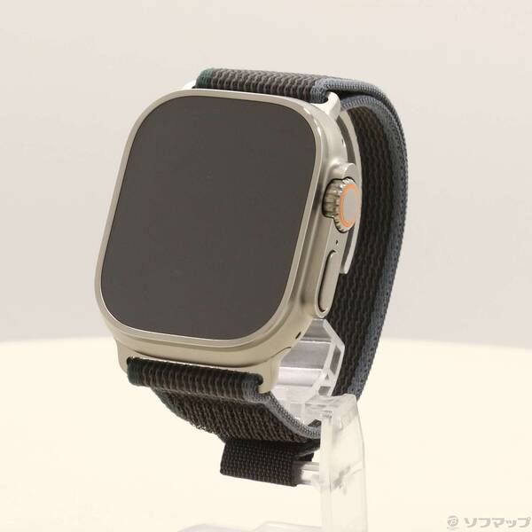 【中古】Apple(アップル) Apple Watch Ultra 2 GPS + Cellular 49粍 チタニウム入れもの 青色／ブラックトレイルループ 【258-ud】