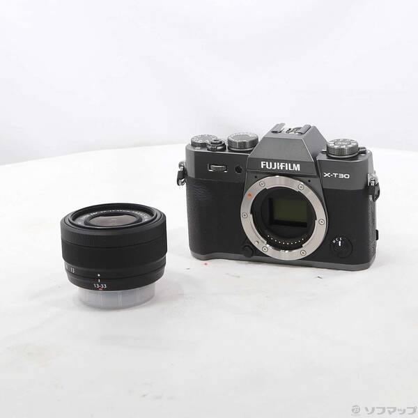 【中古】富士フイルム(FUJIFILM) FUJIFILM X-T30 III XC13-33粍水晶体一揃いの道具 濃灰色しろがね色 【344-ud】