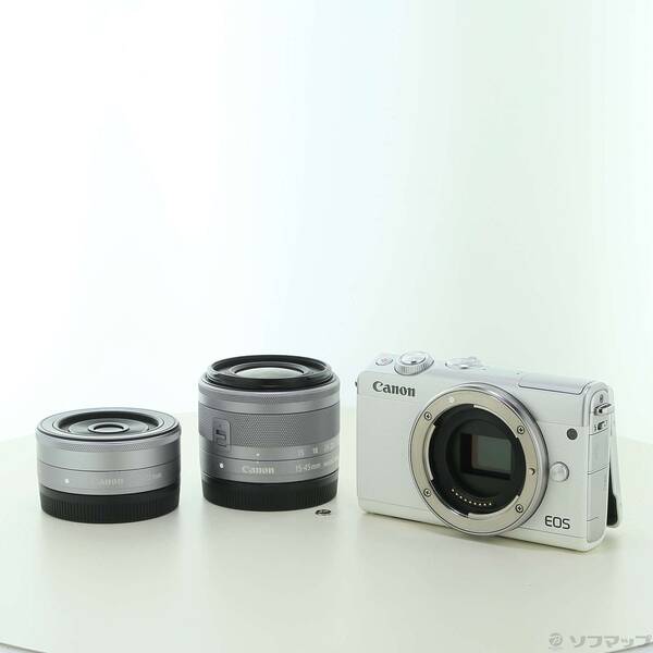 【中古】Canon(キヤノン) EOS M100 白いこと ダブルレンズキット 【297-ud】