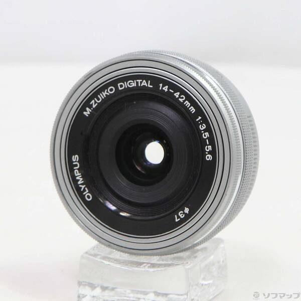 【中古】OLYMPUS(オリンパス) M.ZUIKO DIGITAL ED 14-42粍 F3.5-5.6 EZ しろがね色 (μ4／3) 【344-ud】
