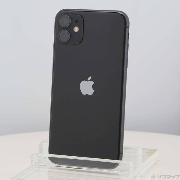 【中古】Apple(アップル) iPhone11 64GB 黒いこと MWLT2J／A SIM無償性 【258-ud】
