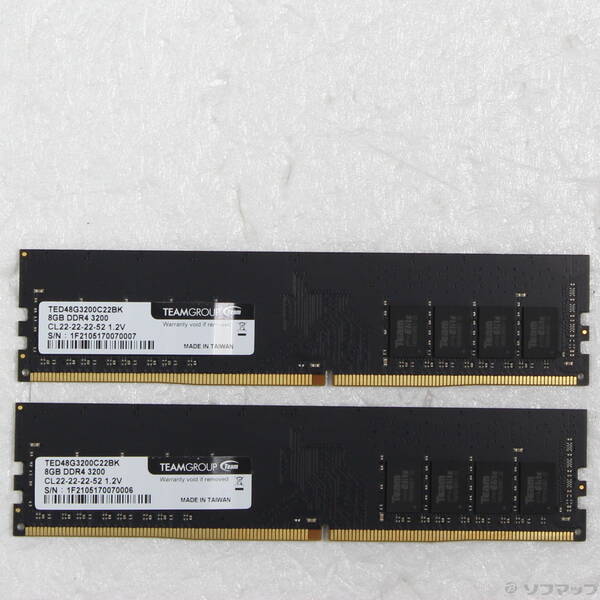 【中古】288P PC4-25600 DDR4-3200 16GB 8GB&times;2枚組 【262-ud】｜ソフマップ中古専門店
