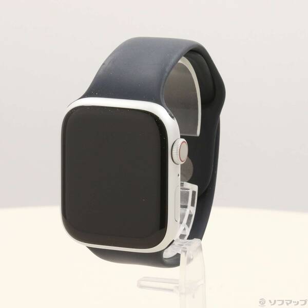 【中古】Apple(アップル) Apple Watch Series 9 GPS + Cellular 45mm シルバーアルミニウムケース ミッドナイトスポーツバンド 【377-ud】｜ソフマップ中古専門店