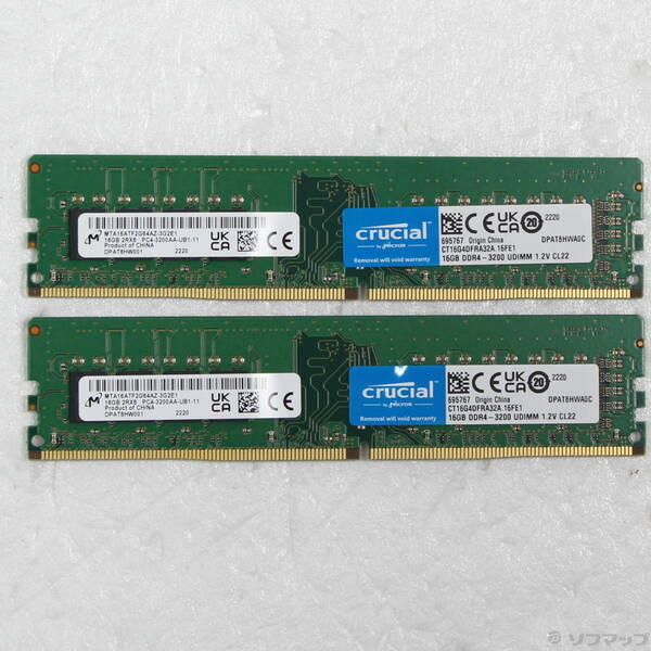 【中古】Crucial CT2K16G4DFRA32A 32GB 16GB&times;2枚組 【344-ud】｜ソフマップ中古専門店