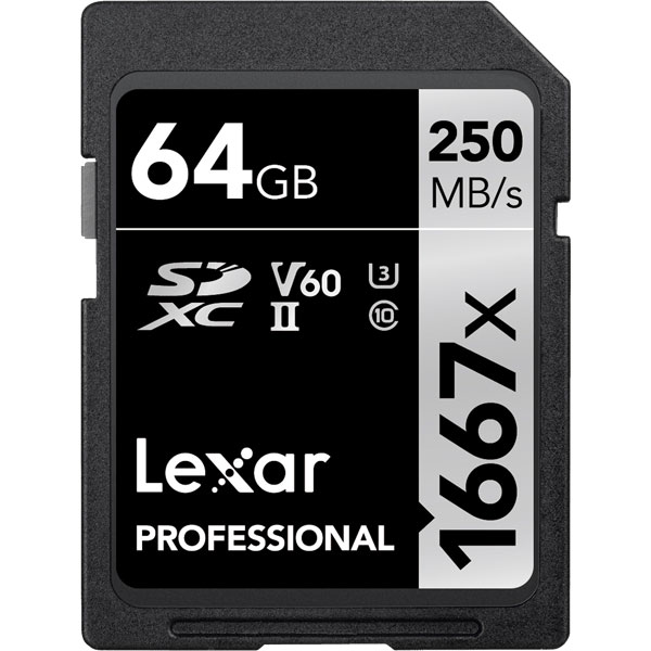 レキサー Lexar Professional 1667x SDXC UHS-IIカード 64GB　LSD64GCBJP1667【ネコポス便配送制限1点まで】｜秋葉Direct 店 8,575円