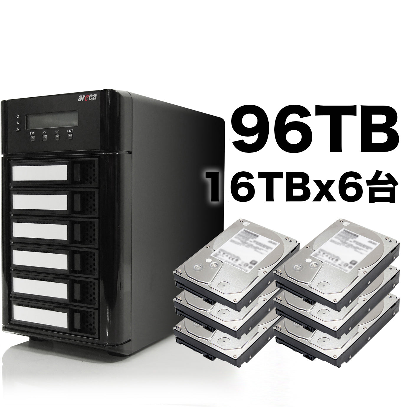 Areca Thunderbolt3 6ベイ RAID 96結核症 [ARC-8050T3U-6-96T]