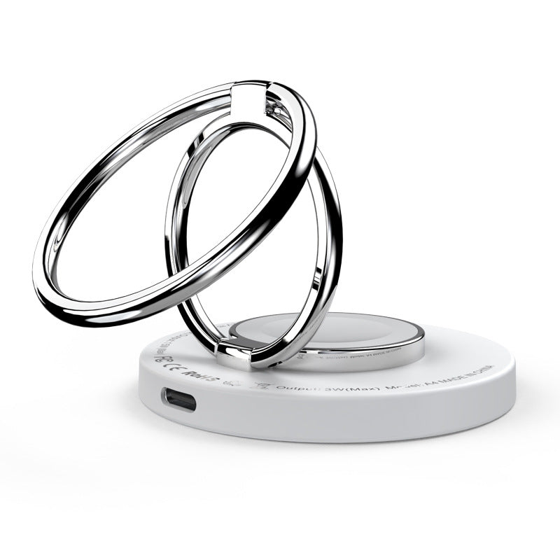 3in1 Magsafe Double Ring Stand Charger White [MAG-3MCDRS-WH]画像