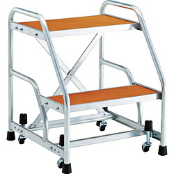 トラスコ中山 ＴＲＵＳＣＯ 軽銀製御役目用踏台 磁石守りつづけるキャスター付 高さ０．６ｍ２段 TAF92MG