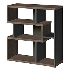 大洋 リエール デザインシェルフ W80 H85cm ブラウン ブラック Li8580rdbb