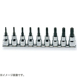 山下工業研究所 RS3025/9-IPR :3/8インチイジリ止めトルクスプラスビットソケットレールセット 9点 3/8インチ(9.5mm)   RS3025/9-IPR RS30259IPR