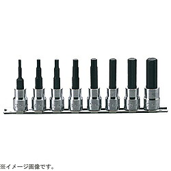 山下工業研究所 RS3010A/8-L50 3/8インチ (9.5mm) ヘックスビットソケット レールセット 全長50mm 8pc RS3010A8L50
