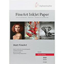 ハーネミューレ Hahne muhleMuseumEtching(ミュージアムエッチング) 350gsm A4 25枚  ナチュラルホワイト 430297 430297MUSEUMETCHING