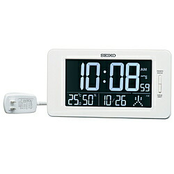 SEIKO 目覚まし時計 【交流式デジタル（白色LED表示）】 白 DL216W ［デジタル /電波自動受信機能有］ DL216W｜ソフマップ　デジタルコレクション