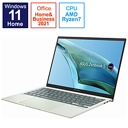 ASUS(エイスース) ノートパソコン Zenbook S 13 OLED アクアセラドン UM5302TA-LX444WS ［13.3型 /Windows11 Home /AMD Ryzen 7 /メモリ：16GB /SSD：1TB /Office HomeandBusiness /日本語版キーボード /2022年8月モデル］ UM5302TALX444WS画像