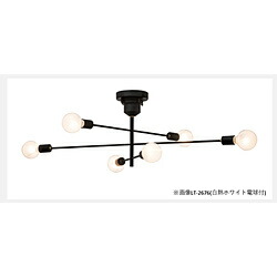インターフォルム シーリングライト LED電球（E26/60W相当/φ95/ボール球型）×6灯付 Astre（アストル）  LT-2678 ［8畳 /電球色 /電気工事不要 /E26 /リモコン無］ LT2678