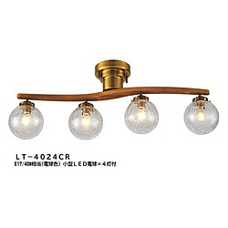 インター形体 最高限度ともし火 LED小型白熱電球（E17/40W好いかげんに/白熱電球色）×4灯付 Owen（オ－ウェン） ひび割れ LT-4024CR ［8畳 /白熱電球色 /灯し火工事不必要 /E26］ LT4024CR