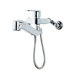 LIXIL 浄水器内蔵 お手々シャワー付 壁付き添い人2穴 シングル生き肝練り合わせる水栓  冷ややかさ地用 RJF-865YN ［壁付手合い /冷ややかさ地遣りかた］ RJF865YN
