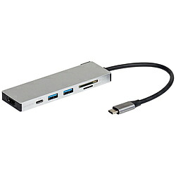 Nakabayashi ［USB-C オス→メス カードスロットｘ2 / HDMI / USB-Aｘ2 / USB-C］USB PD対応 100W ドッキングステーション シルバー UD-C01SSL ［USB Power Delivery対応］ UDC01SSL