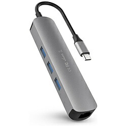 ROA ［USB-C オス→メス HDMI / LAN / USB-Aｘ3 / USB-C］USB PD対応 60W ドッキングステーション グレー HP15582 ［USB Power Delivery対応］ HP15582