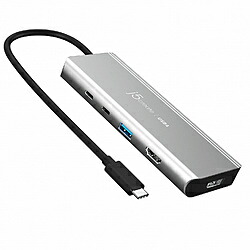 J5 ［USB-C オス→メス HDMI / DisplayPort / USB-A / USB-Cｘ2］USB PD対応 85W ドッキングステーション スペースグレー JCD401 ［USB Power Delivery対応］ JCD401