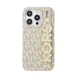 マイケル教科課程 Slim Wrap Case Stand ＆ Ring iPhone 15 Pro MICHAEL KORS Vanilla MKSRVNLWPIP2361P MKSRVNLWPIP2361P