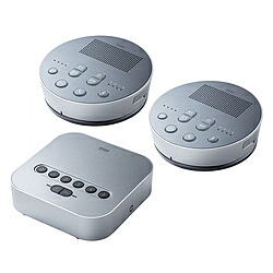 SANWA SUPPLY(サンワサプライ) MM-BTMSP3 スピーカーフォンｘ2＋受信機 Bluetooth＋USB-A＋3.5mm接続 会議用 ［USB電源］ MMBTMSP3｜ソフマップ　デジタルコレクション