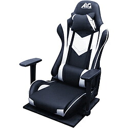 【送料無料】 アローン ALG-GMFCWAK ゲーミング座椅子 [座面 W355ｘD535mm] ホワイト＆ブラック ALGGMFCWAK