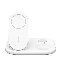BELKIN BoostCharge Pro Qi2 3-インチ-1 折りたたみ式無線電話申し受ける器  白いこと WIZ029dqWH ［マルチ型 /Qi2 15W相応う］ WIZ029dqWH