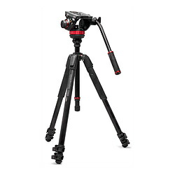 Manfrotto MVH502AH映像媒体雲台+055軽銀映像媒体三脚３段   MVK502055XPRO3V ［3段 /映像媒体雲台］ MVK502055XPRO3V