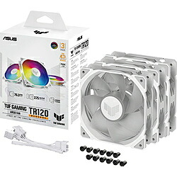 ASUS(エイスース) 入れもの気違いｘ3 [120粍 /2000RPM] (逆回転させる模範例) TUF Gaming TR120 ARGB Reverse Fan - Triple Pack 白いこと TUF/GAM/TR120/ARGB/RV/W/3IN1 TUFGAMTR120ARGBRVW3