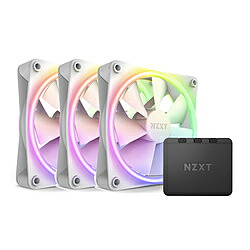 NZXT ケースファンｘ3 [120mm /1800RPM] ＋コントローラー F Series RGB DUO Fans ホワイト RF-D12TF-W1 RFD12TFW1