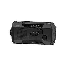 WINTECH 防滴手回し充電ラジオライト（ソーラー＆手回し＆USB充電、乾電池対応） ガンメタリック KDR-202WP ［ワイドFM対応 /防滴ラジオ /AM/FM］ KDR202WP