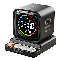 LLANO llano TickTimer ポモドーロタイマー+置き時計 生み出すこと性引きあげる・注意集中力盛りかえす ミニパソコン風青写真 5/10/30/60分  黒いこと TK3-B ［デジタル］ TK3-B