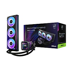 ASRock(アスロック) 水冷中央処理装置空調設備 120粍愛読者ｘ3 [LGA1851/1700・AM5/AM4] Phantom Gaming 360 LCD 黒いこと 90-APGA36-BAAGA5 PHANTOMGAMING360LCD