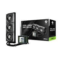 ASRock(アスロック) 水冷CPUクーラー 120mmファンｘ3 [LGA1851/1700・AM5/AM4] Steel Legend Dark 360 LCD ブラック 90-ASLA36-BAAGA5 STEELLEGENDDARK360LC