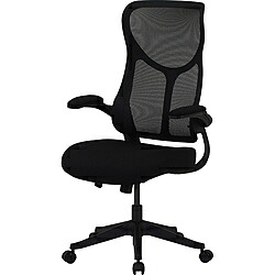 不二貿易 ハイバックメッシュチェア [W650ｘD660ｘH1070～1150mm] エアロ ブラック 38620 38620