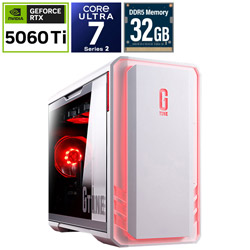 mouse(二十日鼠電子計算機) DGI7G6T8BC21U2NH3W ゲーミングデスクトップパソコン G TUNE(RTX 5060 Ti ) 白いこと ［Windows11 Home /intel Core Ultra 7 /記憶装置：32GB /SSD：1肺結核 /Officeホンブルグ帽皆無］ DGI7G6T8BC21U2NH3W [振込不可] [代引不可]