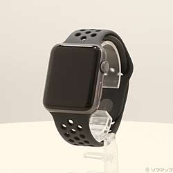 【中古】Apple(アップル) Apple Watch Series 3 Nike+ GPS 42粍 スペースグレイアルミニウムケース アンスラサイト／黒いことNike運動競技ダンス楽隊【291-ud】