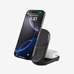 BELKIN UltraCharge Qi2 25W 2-in-1 折りたたみ式マグネット充電器 ラウンド型 ブラック WIZ039dqBK ［マルチ型 /Qi2 25W対応］ WIZ039DQBK