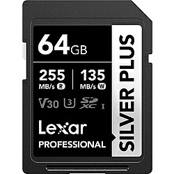 LEXAR Lexar SDXCカード Professional SILVER PLUSシリーズ V30 UHS-I U3 読出速度 最大255MB/s LSDSIPL064G-BNNPJ ［64GB］ LSDSIPL064G-BNNPJ｜ソフマップ　デジタルコレクション