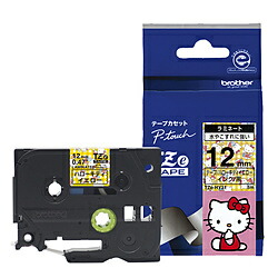brother(ブラザー) ラベルライター用キャラクターテープ （12mm幅/黒文字/ハローキティイエロー） TZ-EHY31 TZEHY31画像